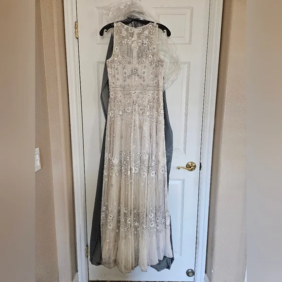 Ivory & White Beaded Gown - Picture 2 of 16